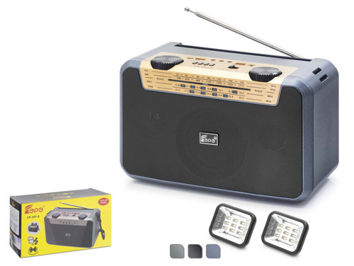 FP397S Bluetooth FM Radyo USB TF AUX Solar Şarjlı Çift LED Aydınlatmalı 24W Kamp Hoparlör