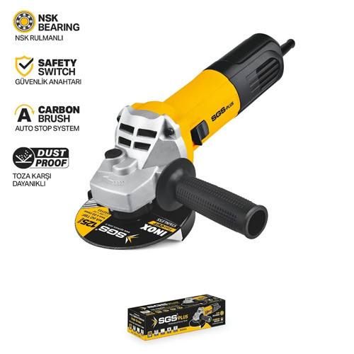ENDÜSTRİYEL AVUÇ TAŞLAMA 1400 WATT 125MM DEVİR AYARLI SGS5036