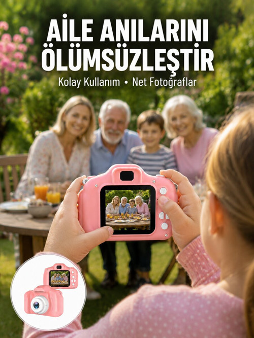 Taşınabilir HD Dijital Kamera Video Kayıt Fotoğraf Çekim USB Bağlantılı Şar - SL0005-0CFI7