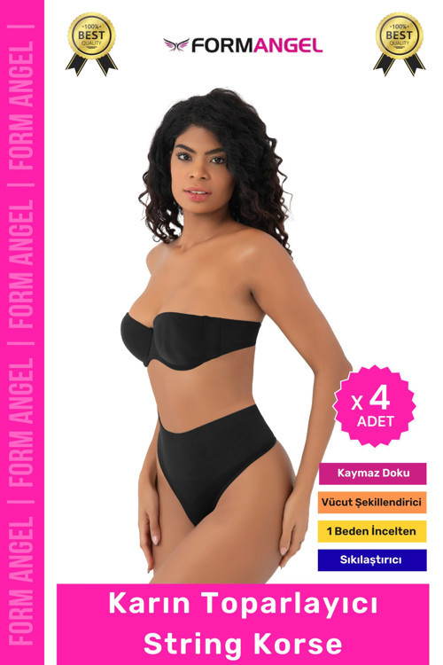 #Korse İz Yapmaz Kaymayan Seamless Alt Karın Göbek Toparlayıcı String Külot Kadın Korse - 4 Adet