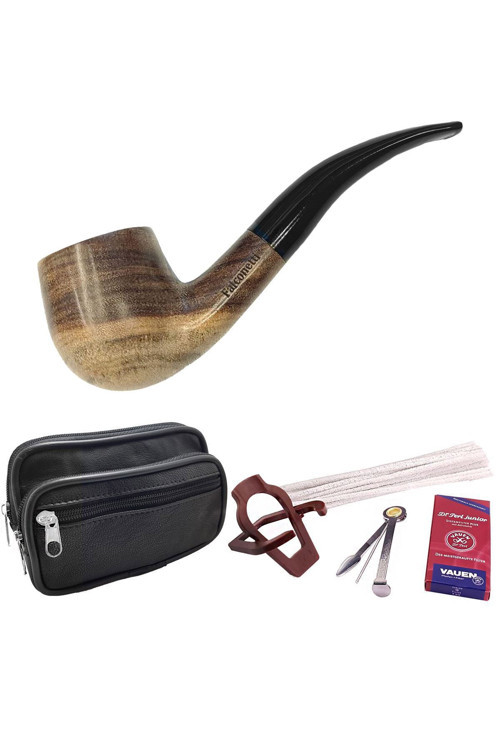 9 mm. Sandalwood Eğimli Sap Ahşap Pipo Seti rd34-takim