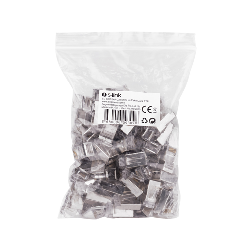 S-LINK SL-COB24P RJ45 Yeni Nesil JAC UTP CAT6 Metal (100lü PAKET)(1923)