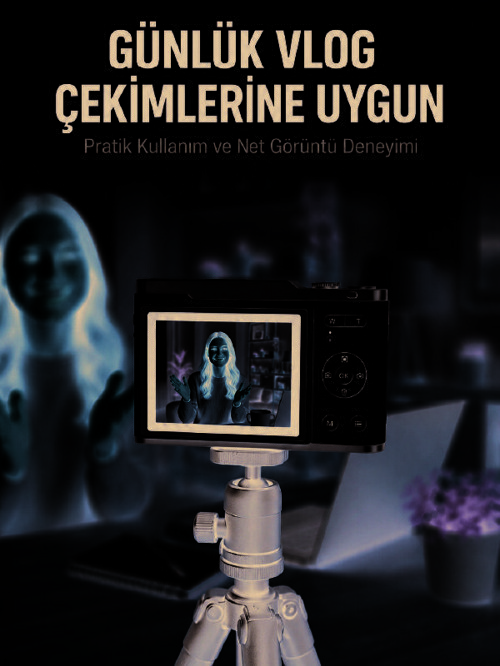 Beyaz 4K Dijital Kamera 2.4 İnç HD Ekran ve LED Flaşlı - SL0005-0CF810