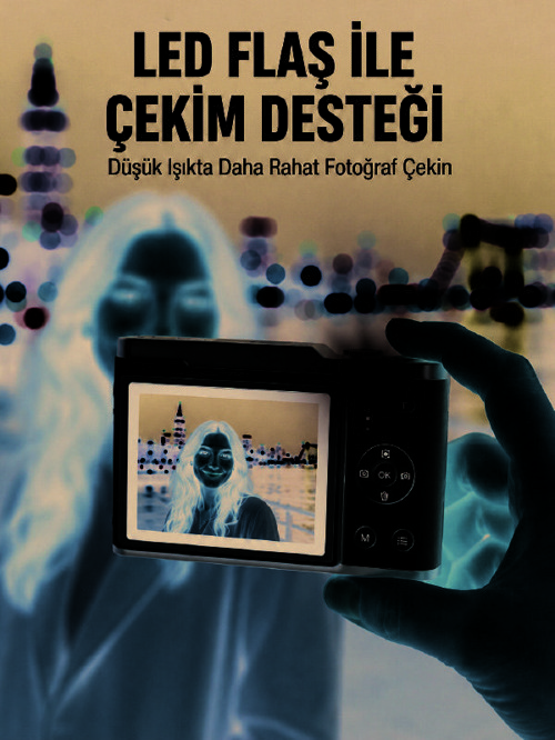 Beyaz 4K Video Kayıtlı 48 MP Dijital Fotoğraf Makinesi Otomatik Odaklama - SL0005-0CF821