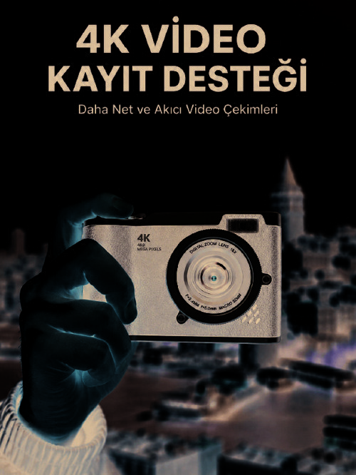 48 MP Dijital Kamera 4K Video Çekim Özellikli Kompakt Tasarım - SL0005-0CF8F4