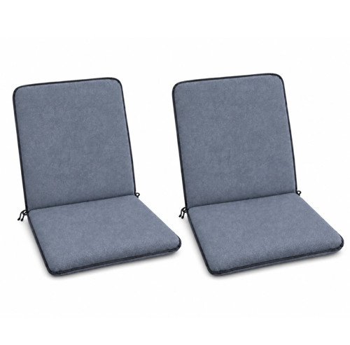 2 Adet Rattan Arkalıklı Sandalye Minderi (Kalınlık 4cm)-Primer Koyu Gri Yeni