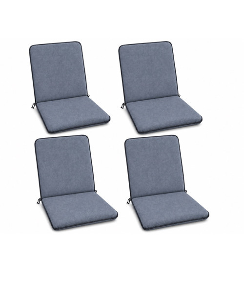 4 Adet Rattan Arkalıklı Sandalye Minderi (Kalınlık 4cm)-Primer Koyu Gri Yeni