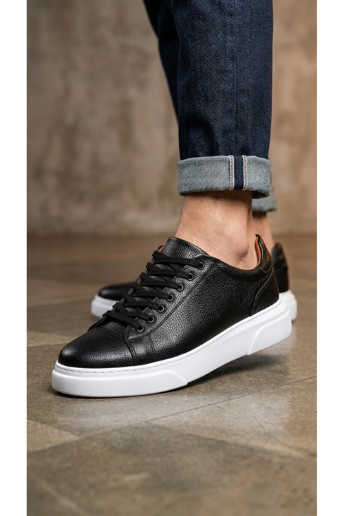 Blf-010 Erkek Sneaker Günlük Casual Spor Ayakkabı Siyah Beyaz Taban