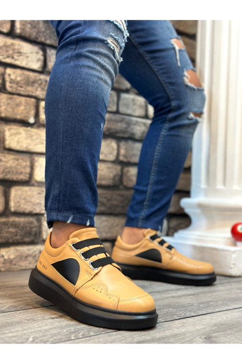 Ba0302 Boa Kalın Taban Bağcıksız Tarz Casual Karamel Renk Erkek Ayakkabı