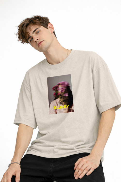 Neurry - Oversize Erkek Tişört Bej
