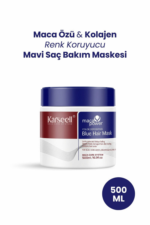 Gümüş Küllü Ve Soğuk Saçlar İçin Maca Özlü Blue Hair Mavi Saç Maskesi 500 Ml
