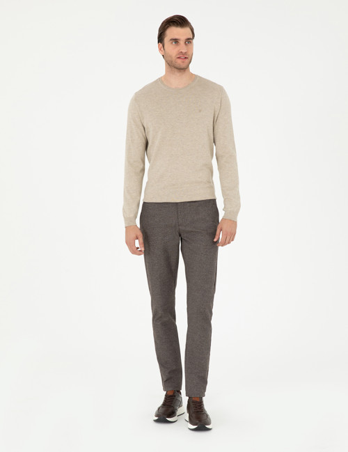Kahverengi Slim Fit Kanvas Pantolon 50295920-VR029