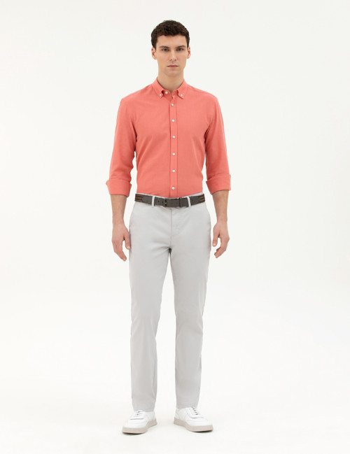 Açık Gri Regular Fit Basic Kanvas Pantolon 50288510-VR001