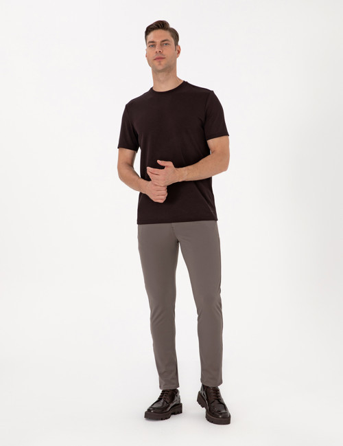 Vizon Slim Fit Beli Lastikli Kordonlu Jogger Kanvas Pantolon 50317281-VR052