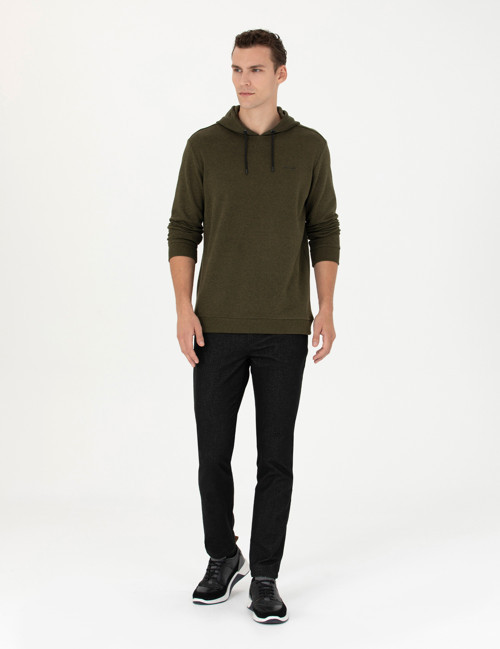 Siyah Slim Fit Kanvas Pantolon 50278130-VR046