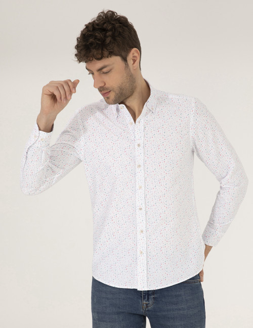 Pembe Slim Fit Uzun Kollu Gömlek 50265075-VR041