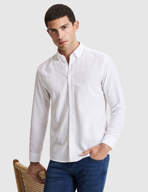 Beyaz Regular Fit Uzun Kollu Gömlek 50320920-VR013