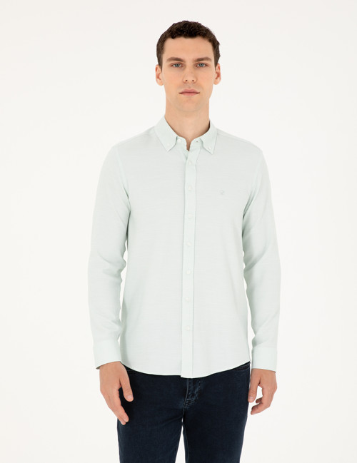 Yeşil Slim Fit Uzun Kollu Gömlek 50291042-VR016
