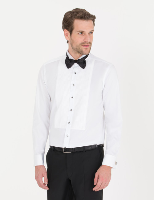 Beyaz Slim Fit Smokin Gömlek 50256424-VR013