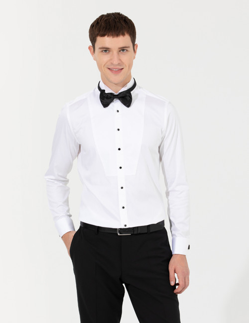 Beyaz Ex. Slim Fit Smokin Gömlek 50258977-VR013