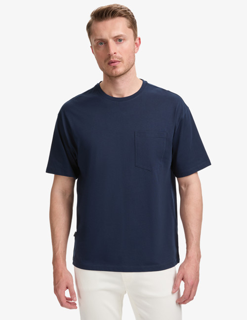 Lacivert Comfort Fit %100 Pamuk Bisiklet Yaka Basic Tişört 50325300-VR033