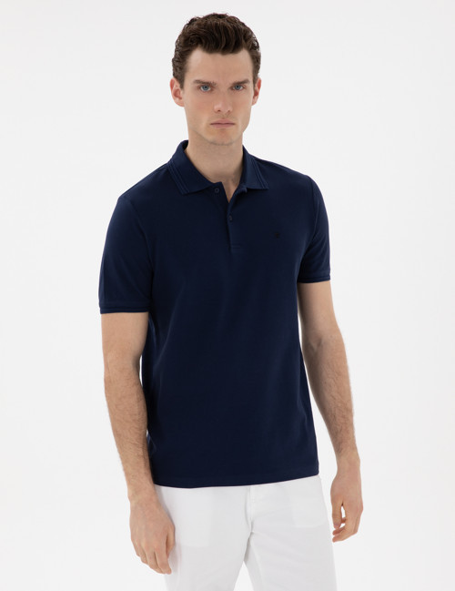 Lacivert Regular Fit %100 Pamuk Polo Yaka Basic Tişört 50306449-VR033