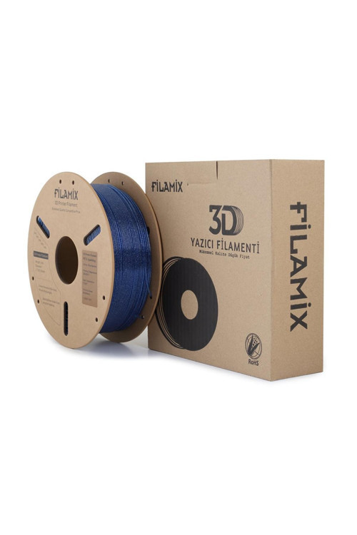 Petg Sparkling Mavi Filament 1.75Mm 1Kg Simli Parlak Görünüm