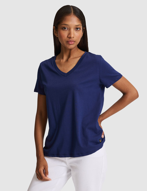 Lacivert Regular Fit V Yaka Basic Tişört 50326875-VR033