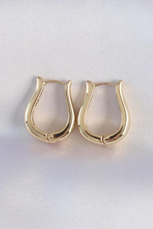 Pirinç Gold Renk İçi Boş Gül Küpe - EBJ240601W24751