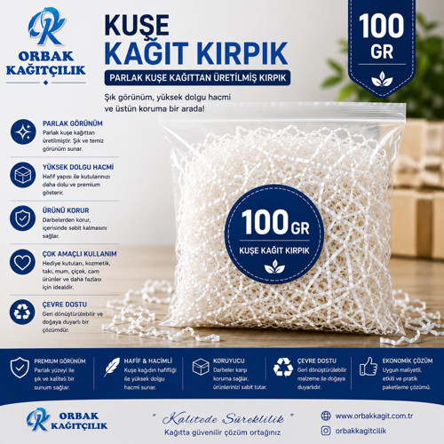 Kuşe Kâğıt Kırpık Dolgu 100 gr | Hediyelik Kutu, Paketleme ve Dekorasyon