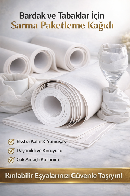 Premium 40x60 cm Bardak Sarma Kağıdı 50 Adet | Cam Bardak ve Kırılabilir Ürün Paketleme Kağıdı