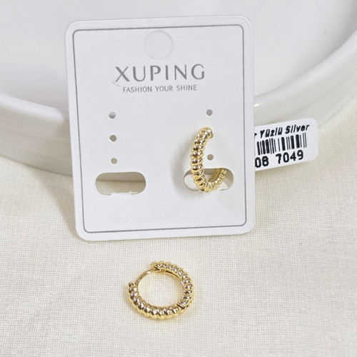 XUPING 10 MM BOMBELİ BURGU HALKA KÜPE GOLD