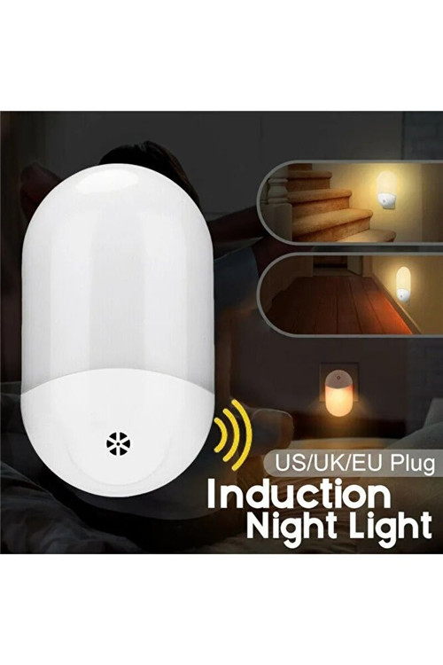 Otomatik LED Gece Işıkları Duvar Fişi Işık Sensörü Çocuklar İçin Sıcak Beyaz Lamba Çocuk Yatak Odası