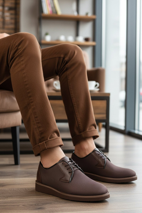 Kahve Erkek Bağcıklı Casual Ayakkabı Cntyr 232