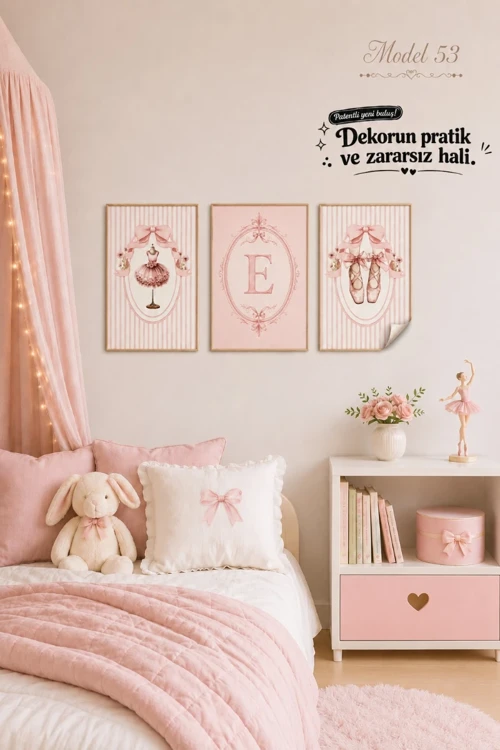 Statik Tutunma Özellikli Tablo - Poster Çocuk Odası (Model-53)