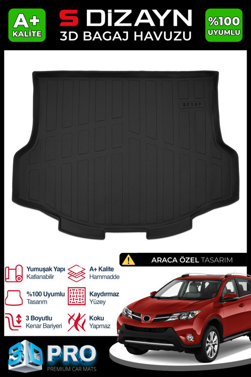 Toyota Rav4 3D Pro Bagaj Havuzu 2013-2017 A+ Kalite