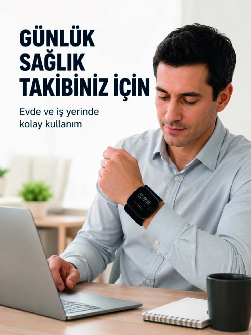Şarjlı Bilekten Dijital Ölçer Geniş Lcd Ekranlı