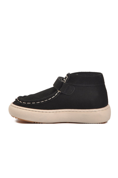 Siyah Nubuk Cırtlı Kalın Tabanlı Kız Çocuk Sneaker Bot BNI-32069 P