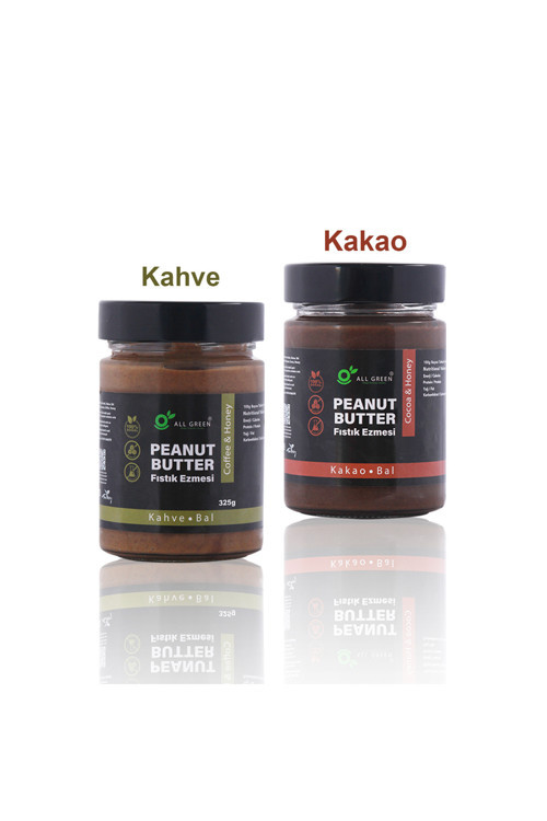 Fıstık Ezmesi 2'Li Paket (Kahve | Kakao) | Koruyucu Içermez, İlave Şeker Yok, %100 Doğal