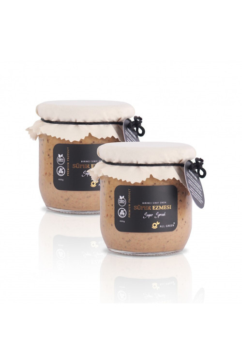 2'Li Paket: Süper Ezme (2 X 400G) | Fıstık & Badem Ezmesi, Tohumlar & Doğal Balın Sağlıklı Karışımı