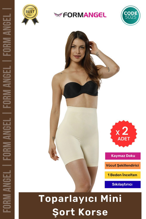 #Korse Seamless Dikişsiz Vücut Şekillendirici Kaymaz Kadın Toparlayıcı Mini Şort Korse - 2 Adet