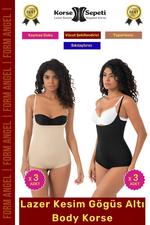 #Korse İz Yapmaz Göstermeyen Kaymaz Doku Toparlayıcı Sıkılaştıran Lazer Kesim String Korse 6'Lı Set