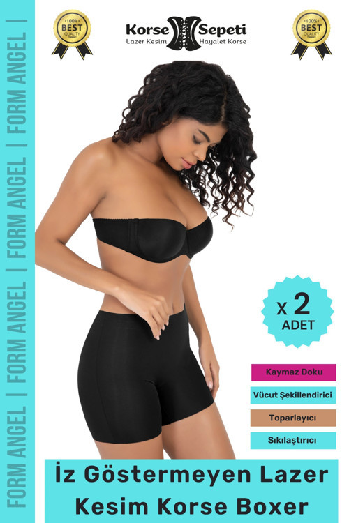 #Korse İz Göstermeyen Kaymaz Basen Toparlayıcı Şekillendiren Lazer Kesim Korse Boxer - 2 Adet