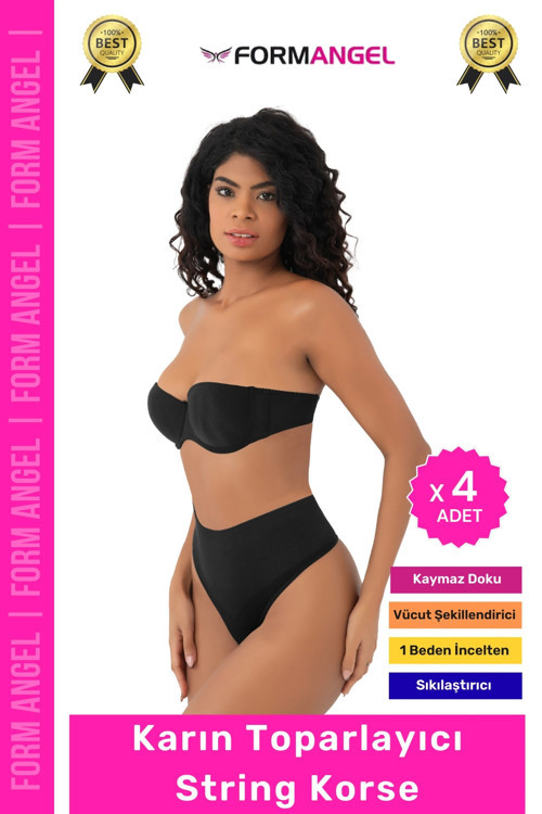 #Korse İz Yapmaz Kaymayan Seamless Alt Karın Göbek Toparlayıcı String Külot Kadın Korse - 4 Adet