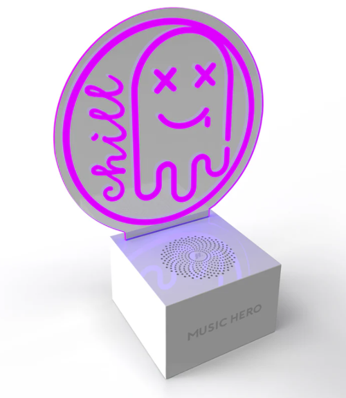 Mor Neon Bluetooth Hoparlör Led Işıklı Taşınabilir Kablosuz Speaker 3w Usb-c Mor