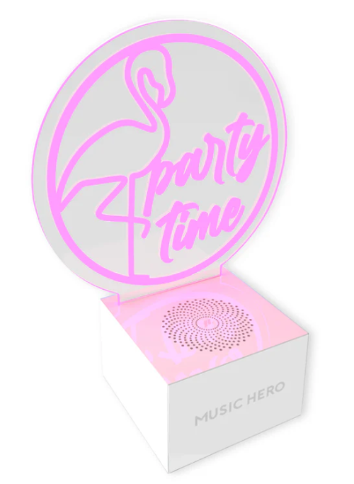 Pembe Neon Bluetooth Hoparlör Led Işıklı Taşınabilir Kablosuz Speaker 3w Usb-c Pembe