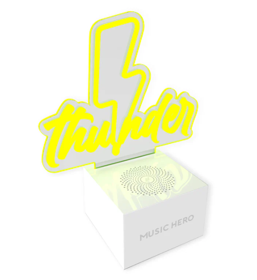 Sarı Neon Bluetooth Hoparlör Led Işıklı Taşınabilir Kablosuz Speaker 3w Usb-c Sarı