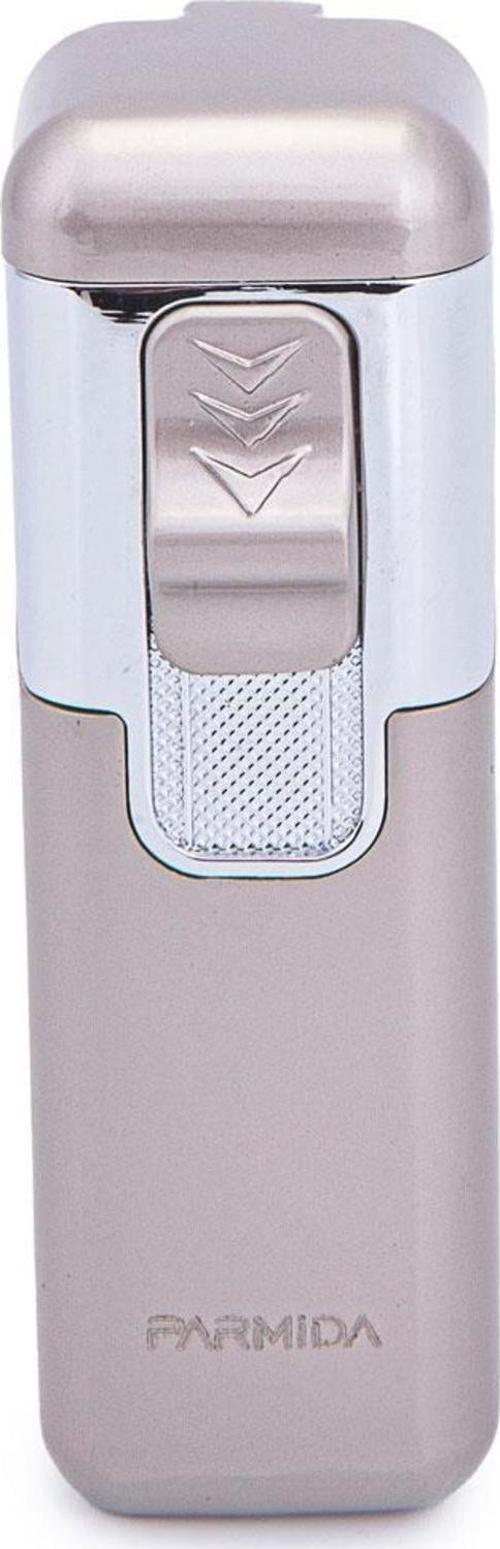 4 Torch Bej-Gümüş Metal Puro Çakmağı