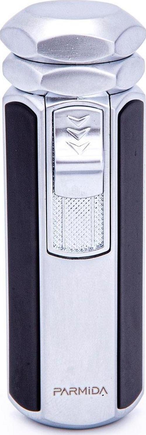 4 Torch Pürmüz Gümüş-Siyah Metal Puro Çakmağı