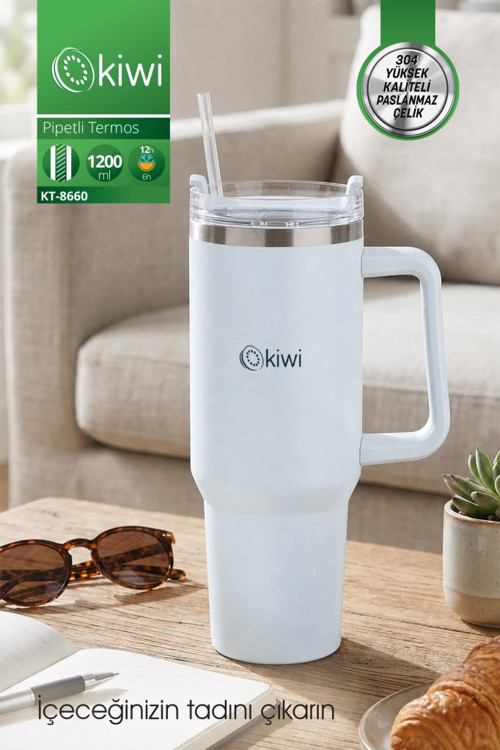 Kt-8660 Pipetli Termos Bardak 1,2 Lt Mavi